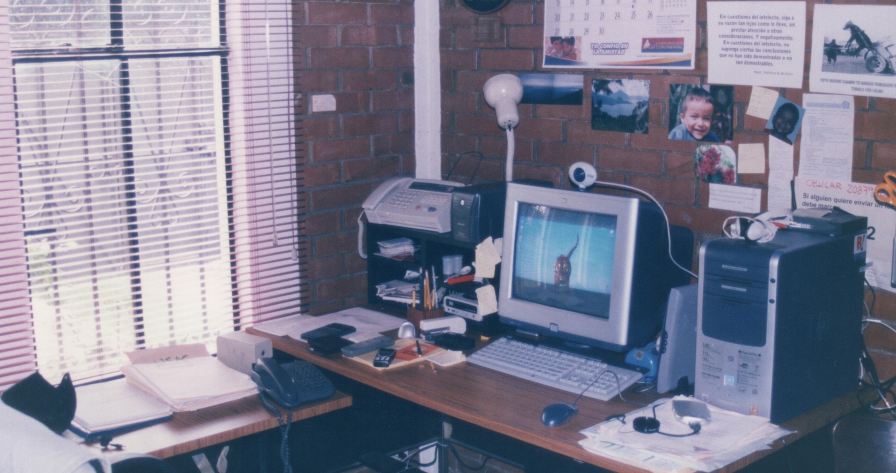 Early 2000s computer workspace