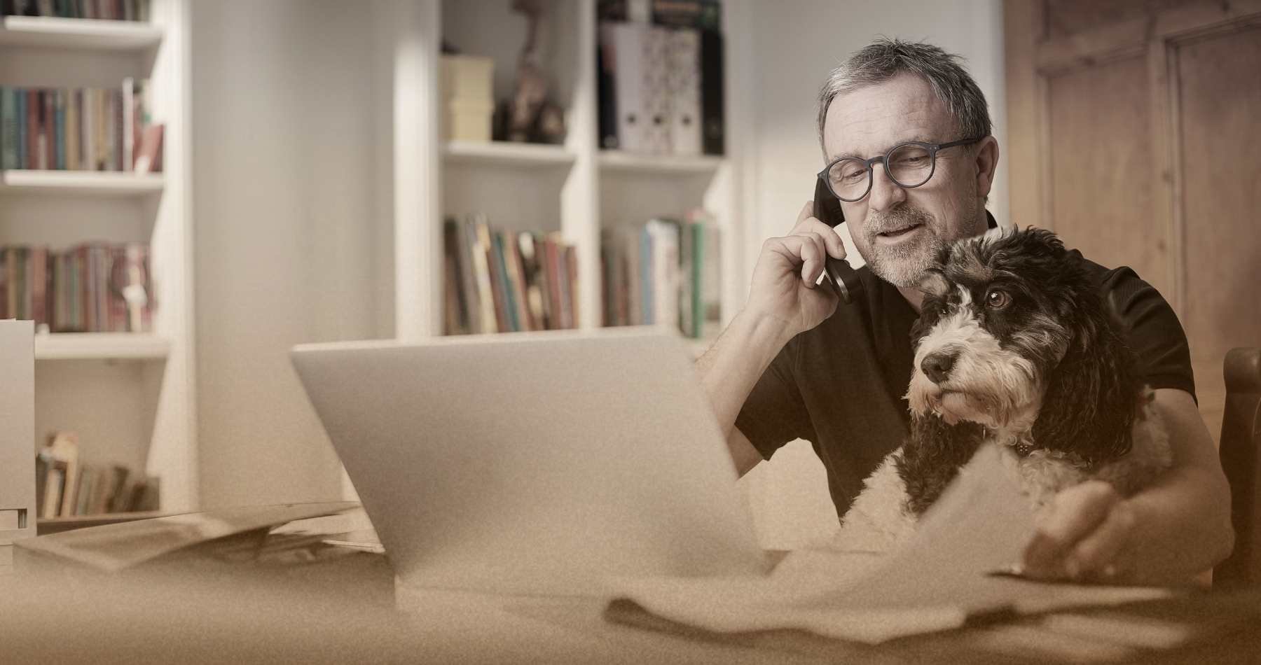 Small business owner updating website content