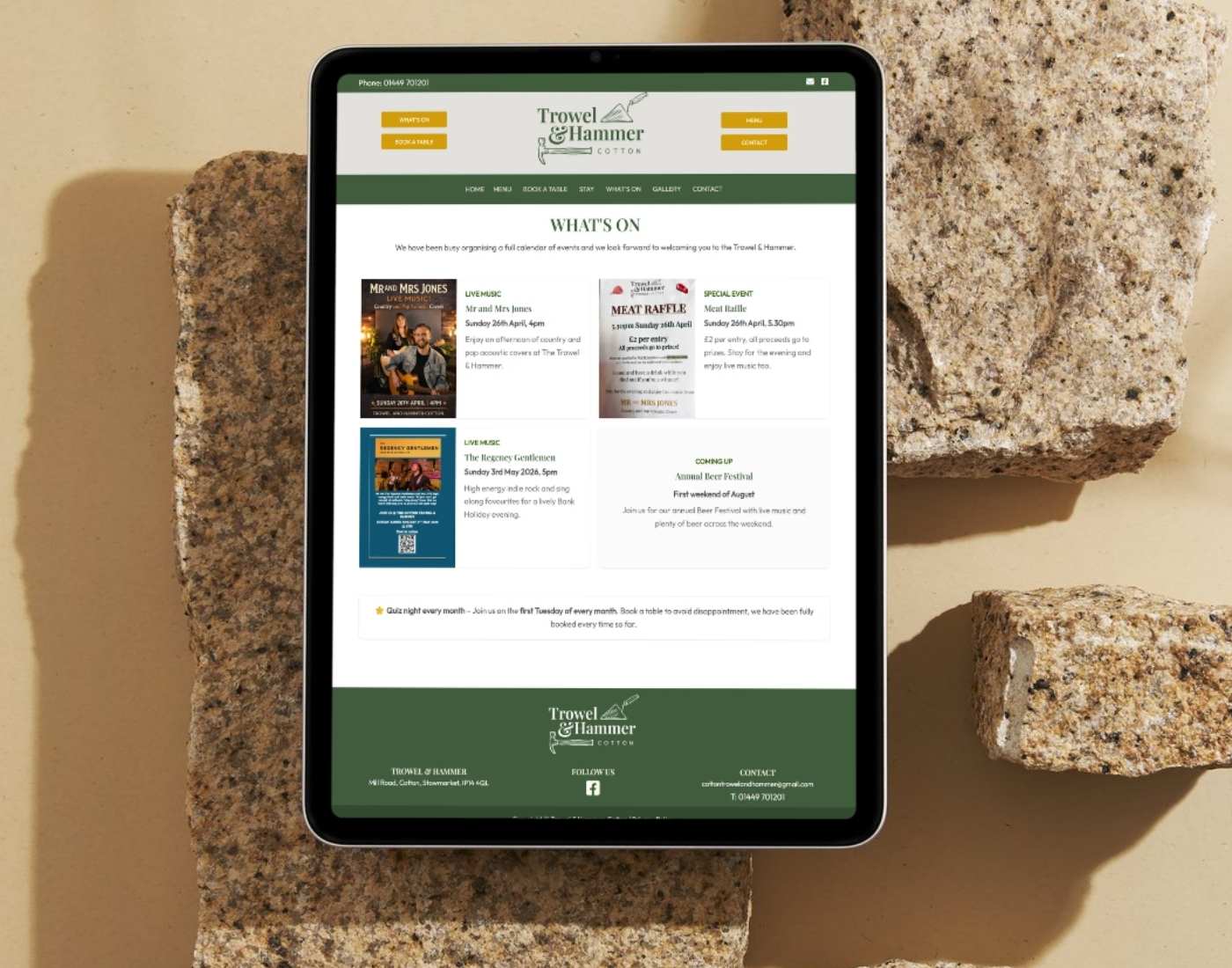 Editorial hospitality website design
